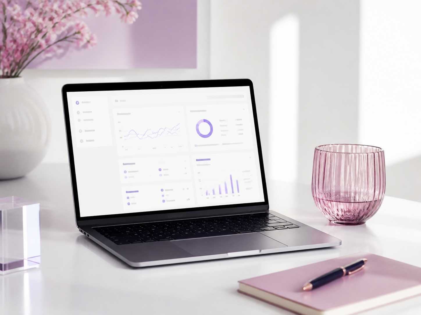 Laptop met een overzichtelijk website dashboard